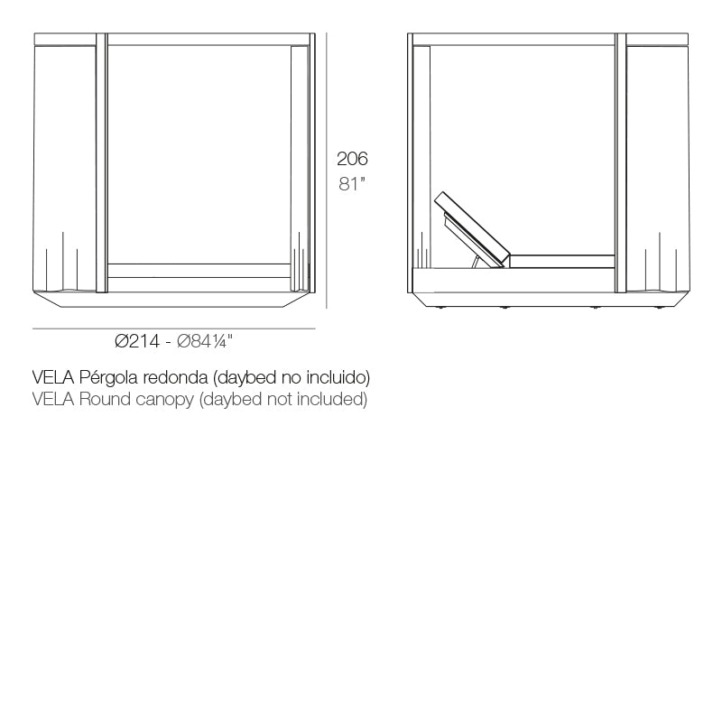 Round frame candle ø218x202 powder paint