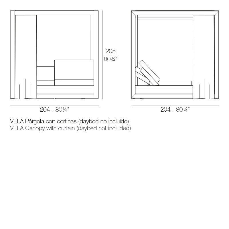 Himmelsegel mit Vorhängen + Tagesbett